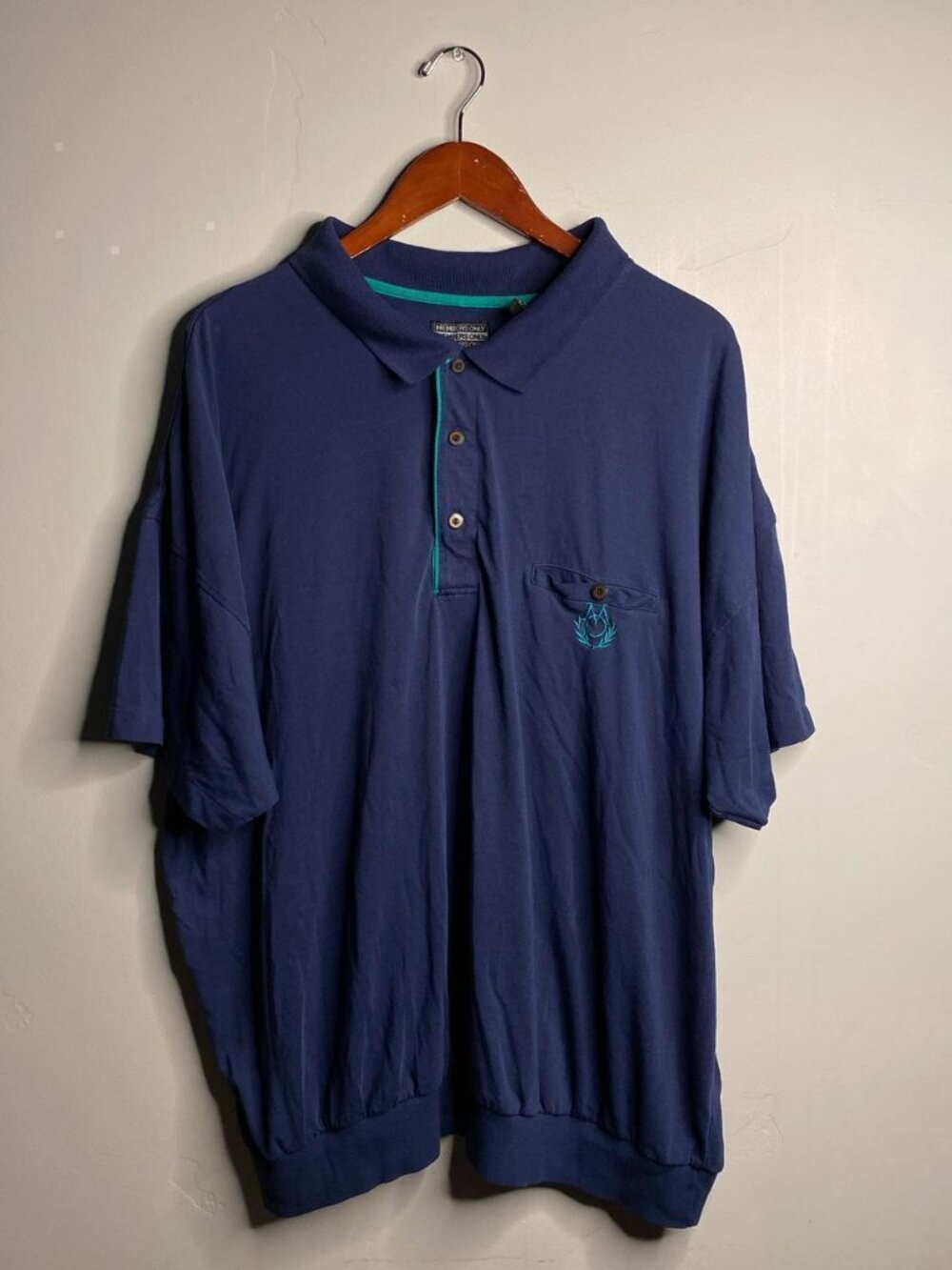 90s vintage Members Only blue polo shirt size 4X